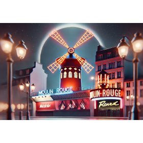 magnet illustration du moulin rouge