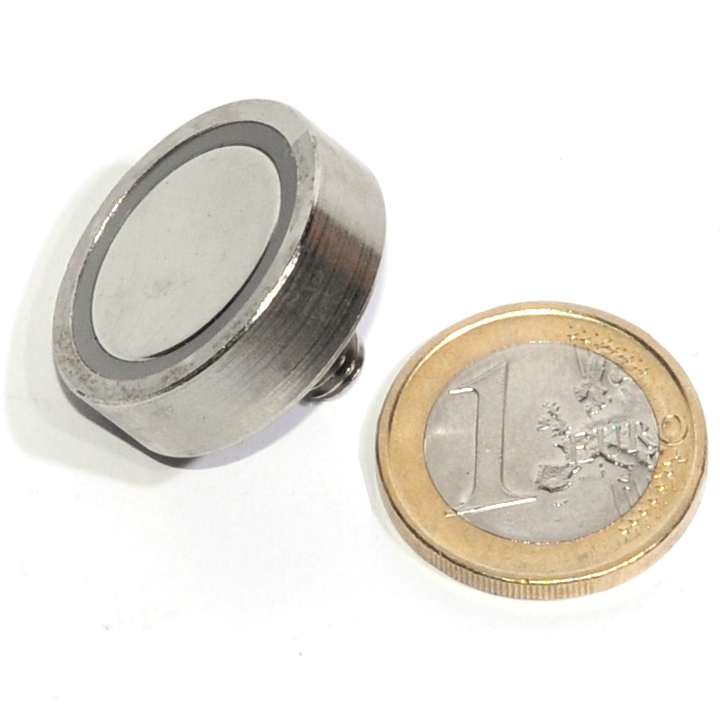 Aimant en pot avec trou fileté en Néodyme Ø25mm - M5 — Magnet Outlet