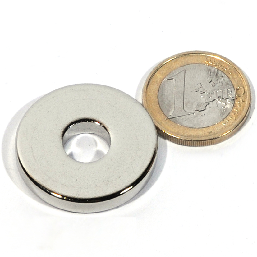 Aimant avec anneau néodyme porte-clés Ø 10mm x 16mm - jusqu'à 2,4 kg